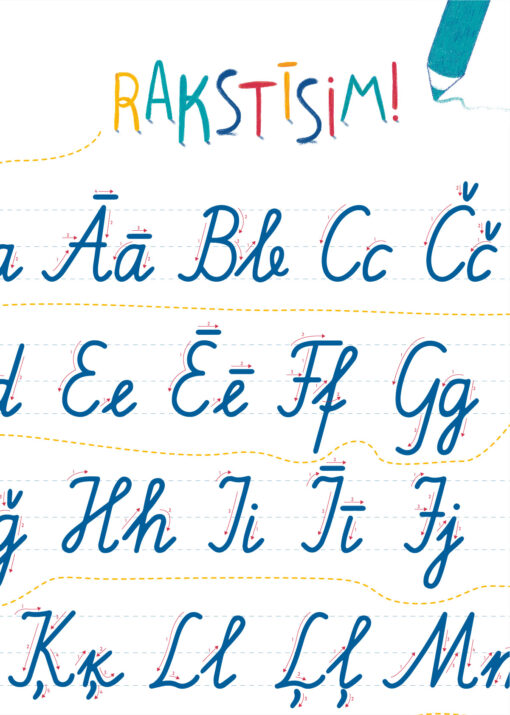 Latvian Cursive Alphabet Poster, Latvian Alphabet, Cursive, ABC, Digital Art, Kids Room Art, Classroom Wall Art, ABC, Kids Education - Image 2