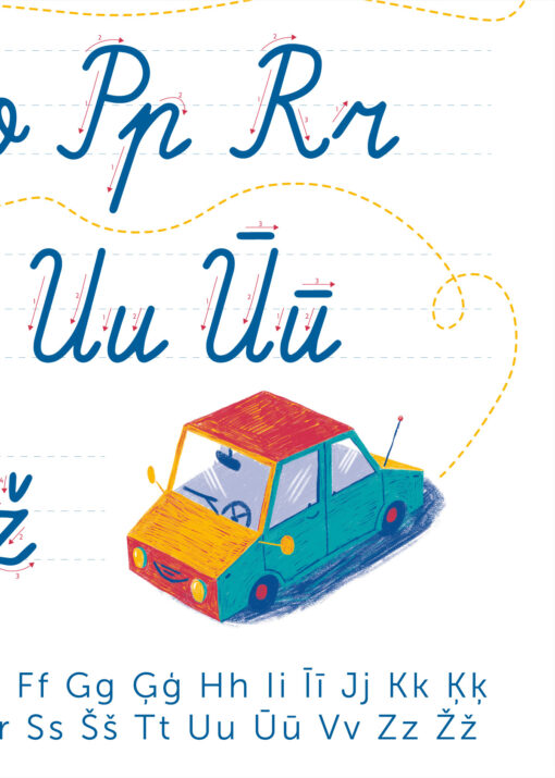 Latvian Cursive Alphabet Poster, Latvian Alphabet, Cursive, ABC, Digital Art, Kids Room Art, Classroom Wall Art, ABC, Kids Education - Image 4