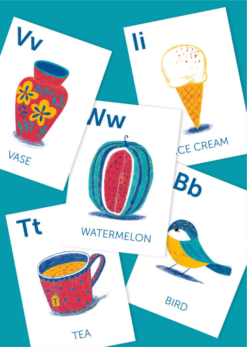 English Alphabet Flash cards, English Alphabet ABC Digital Art, Kids Alphabet, ABC, Kids Education - Image 2