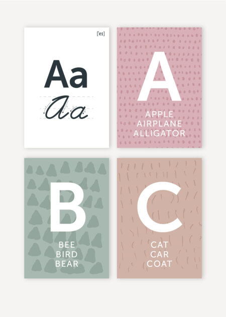 PASTEL MIX English Alphabet Flash cards, English Alphabet, ABC Digital Art, Kids Alphabet, ABC, Kids Education, Print and Cursive letters