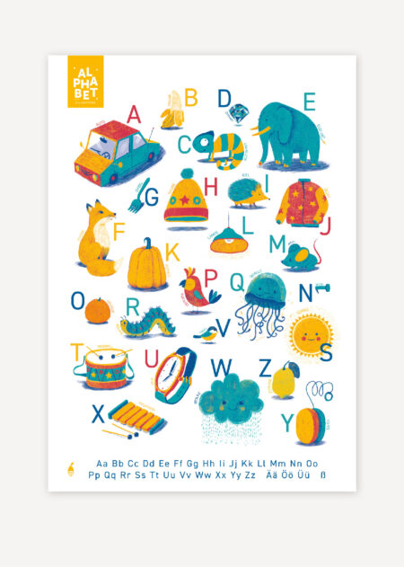 German Alphabet Poster CLASSIC, German Alphabet ABC Digital Art, Kids Room Art, Nursery Art, Nursery Wall Art, Kids Alphabet, ABC, Kids Education