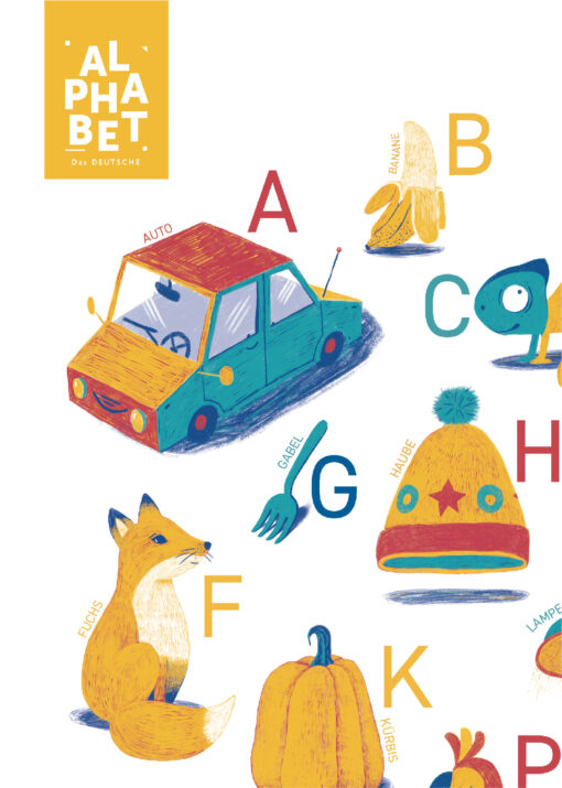 German Alphabet Poster CLASSIC, German Alphabet ABC Digital Art, Kids Room Art, Nursery Art, Nursery Wall Art, Kids Alphabet, ABC, Kids Education - Image 4