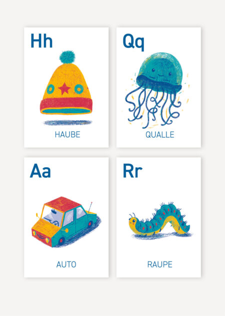 German Alphabet Flash cards, German Alphabet ABC Digital Art, Kids Alphabet, ABC, Kids Education