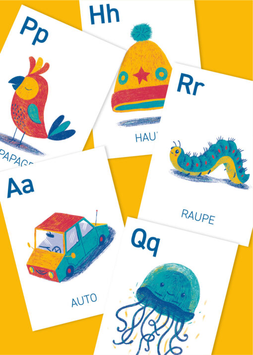 German Alphabet Flash cards, German Alphabet ABC Digital Art, Kids Alphabet, ABC, Kids Education - Image 2