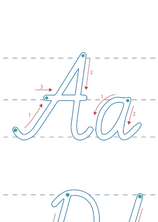 Latvian Cursive Alphabet Worksheet extended version, Latvian Alphabet, Cursive, ABC, Kids Education - Image 2